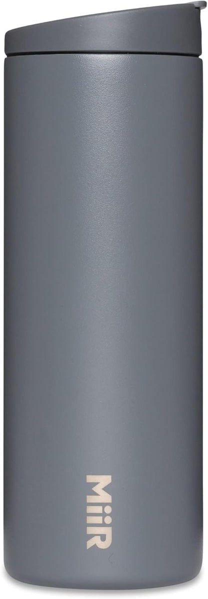 MiiR Flip Traveler 16oz - Double-Wall Vacuum Insulated with Flip Lid, BPA-Free Stainless Steel Construction, Insulated Tumbler for Hot or Cold Drinks