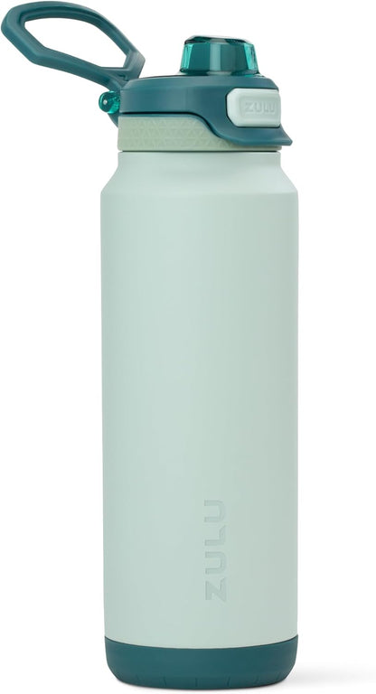 ZULU Powerfill Pro 32oz Stainless Steel Water Bottle with Quick Fill Lid, Triple Walled Vacuum Insulated Metal, Leak Proof Locking Lid, Sip and Chug, Reusable BPA Free, High Tide