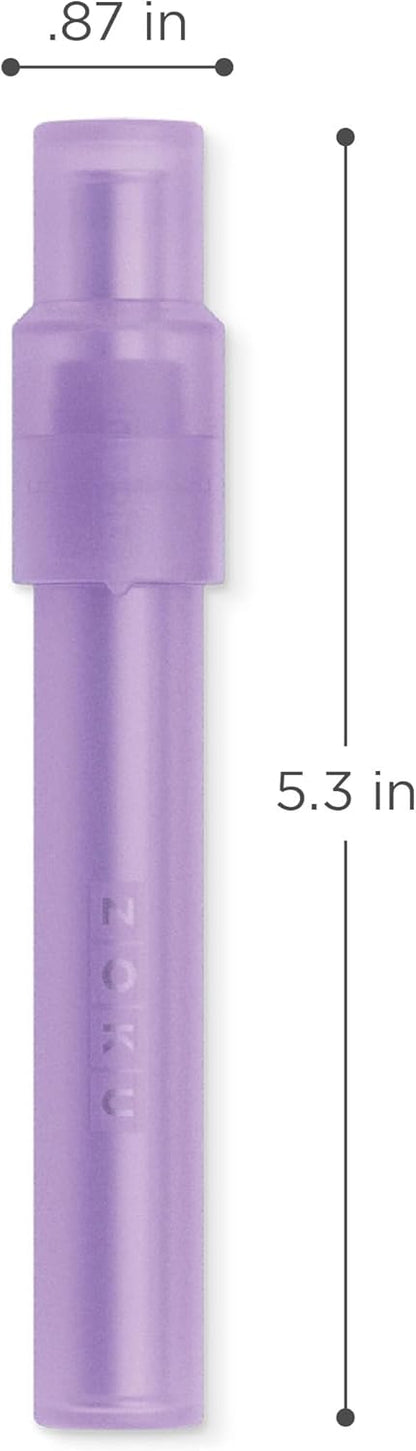 ZOKU Reusable Metal Straw with Case for Travel, Teal - Collapsible Stainless Steel Drinking Straw with Silicone Tip and Cleaner Brush, Ideal for Key Chains, Pockets, Purses