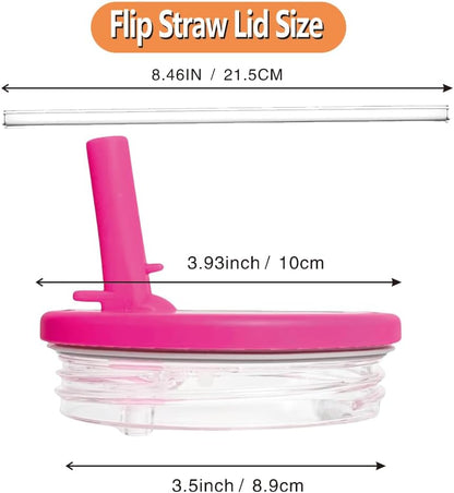 40 oz Tumbler Lid Replacement Leak Proof Spill Proof Flip Straw for Stanley Lid, 40oz Cup Lid (2 Pack Beige)