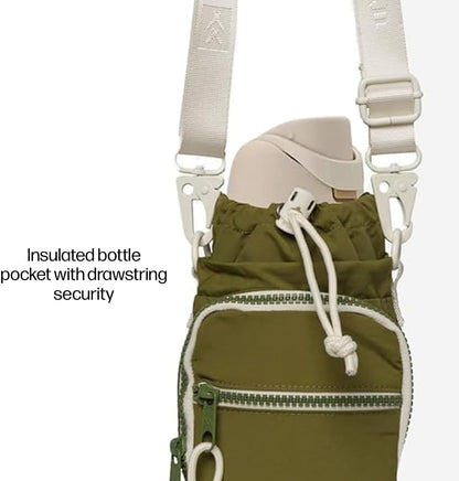 Thread Wallets Water Bottle Sling Crossbody Bag – Small Cross Body Sling with Pockets for Water Bottle, Cash, Phone & Keys