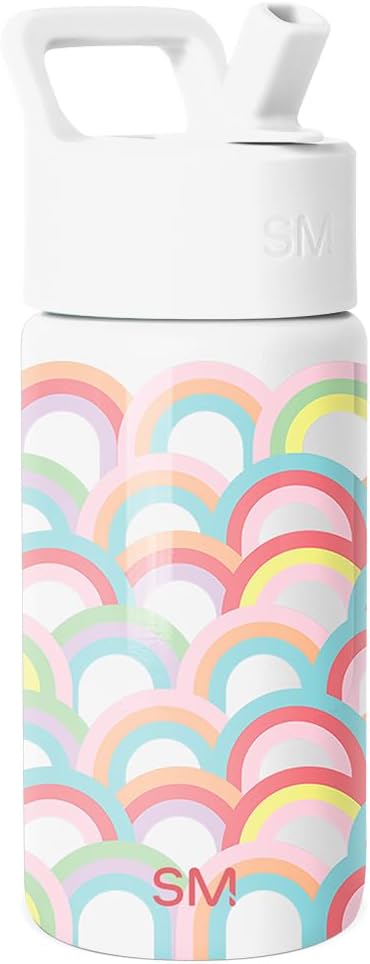 Simple Modern Kids Water Bottle with Straw Lid | 14oz Insulated Stainless Steel Kids Tumbler & Spill Proof Toddler Cup for School, Girls, Boys | Summit | Chloe Floral - Colors A