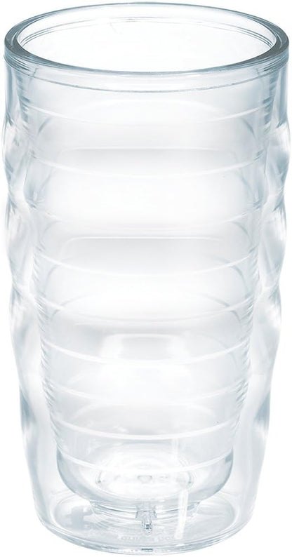 Tervis Clear & Colorful Tabletop Made in USA Double Walled Insulated Tumbler Travel Cup Keeps Drinks Cold & Hot, 16oz Mug, Clear
