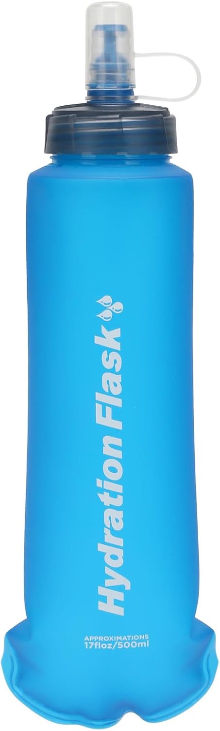 Azarxis TPU Soft Flask Collapsible Water Bottle Running Folding Gel Water Reservoir Handheld for Hydration Pack Hiking Cycling Climbing Jogging Marathon Trail Race