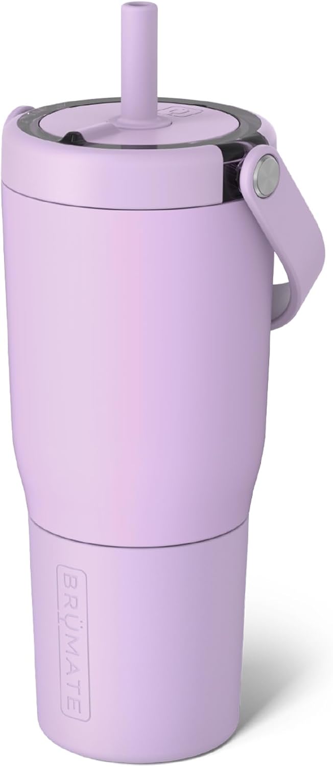BrüMate Resa 35oz 100% Leakproof Tumbler w/Handle & Straw | Flexible SoftSip Straw | Silicone Sleeve for Durability | Stainless Steel | Cup Holder & Travel Friendly Water Bottle (Java)