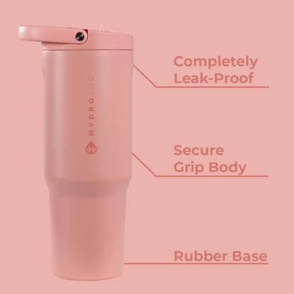 HydroJug Sport - Stainless Steel Tumbler with Straw, Vacuum Insulated, 40oz Leakproof Water Bottle, Ergonomic Design, Reusable, Dishwasher Safe, Rubber Base, Durable for Gym or Outdoors, Sage