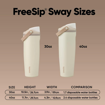 Owala FreeSip Sway Insulated Stainless Steel Water Bottle with Two-Way Spout, Built-In Straw and Bucket Handle, Made for Travel, School, and Sports, 30oz, BPA Free, Leak Proof, Daybreak