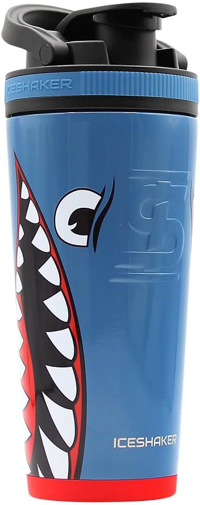 Ice Shaker Insulated Stainless Steel Shaker Bottle | 26oz, Bomber | Cold for 30+ Hours | Insulated Cup with Twist-on Agitator | Odor-Free Bottle for Protein Shakes, Water, Smoothies, Cocktails