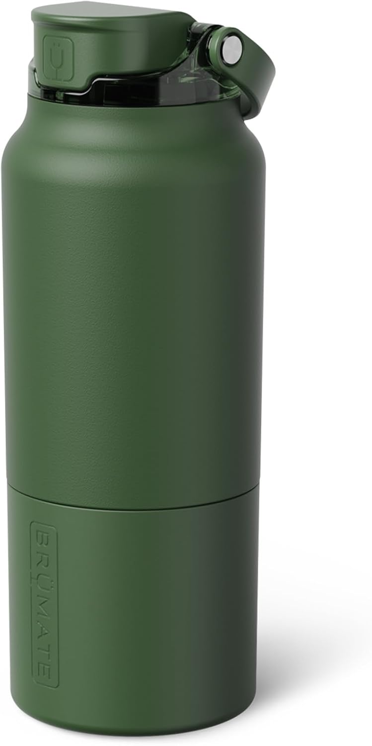 BrüMate Rise 25oz Water Bottle With 100% Leakproof Covered Silicone Straw | Insulated Stainless Steel Water Bottle | Cup-Holder Friendly | Fast Flow | Soft Sip Silicone Spout | BPA-Free (Rose Taupe)