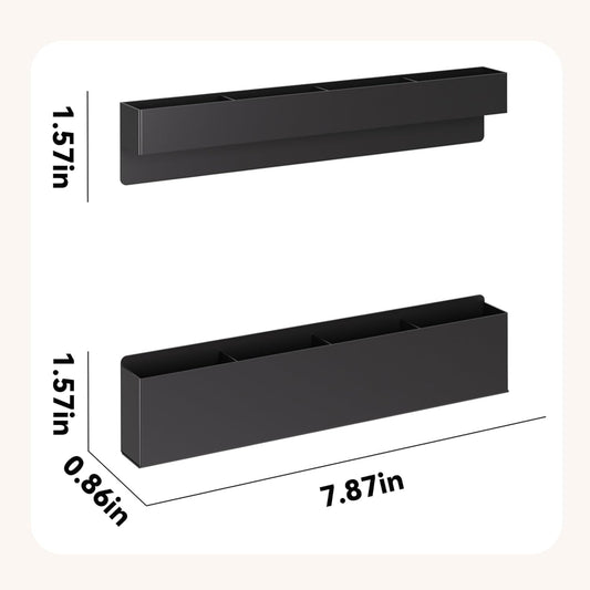 MCleanPin Magnetic Straw Holder for Fridge and Cabinet Door Adjustable Straws Organizer Storage Dispenser for Kitchen Bar Counter Cupboard Black