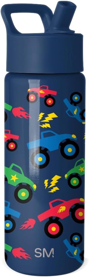Simple Modern Kids Water Bottle with Straw Lid | 14oz Insulated Stainless Steel Kids Tumbler & Spill Proof Toddler Cup for School, Girls, Boys | Summit | Chloe Floral - Colors B