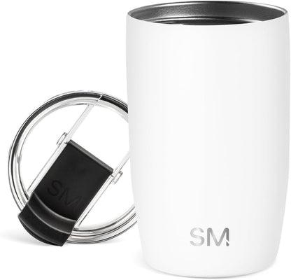 Simple Modern Voyager Tumbler with Flip Lid | Travel Coffee Mug | Insulated Stainless Steel Cold Brew Iced or Hot Coffee Cup | Gifts for Women Men Her Him | 16oz, Almond Birch
