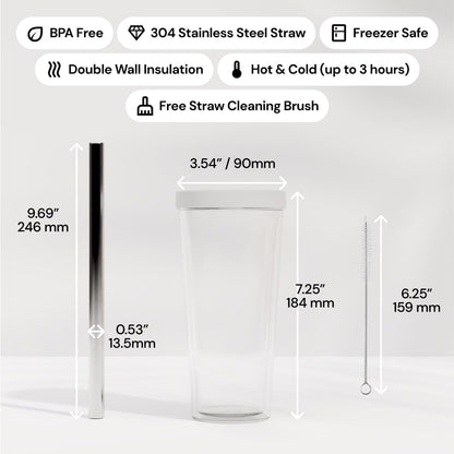 Dodoko Reusable Boba Cup and Straw Boba Tea Cup Bubble Tea Cup Reusable Iced Coffee Cup Cold Coffee Cup Smoothie Cup with Lid and Straw Smoothie Cup to go Smoothie Tumbler 17 oz - Sage Green
