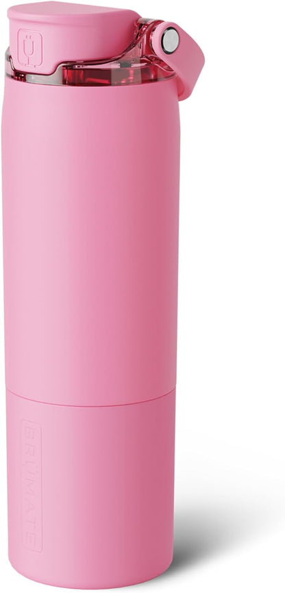 BrüMate Rise 25oz Water Bottle With 100% Leakproof Covered Silicone Straw | Insulated Stainless Steel Water Bottle | Cup-Holder Friendly | Fast Flow | Soft Sip Silicone Spout | BPA-Free (Rose Taupe)