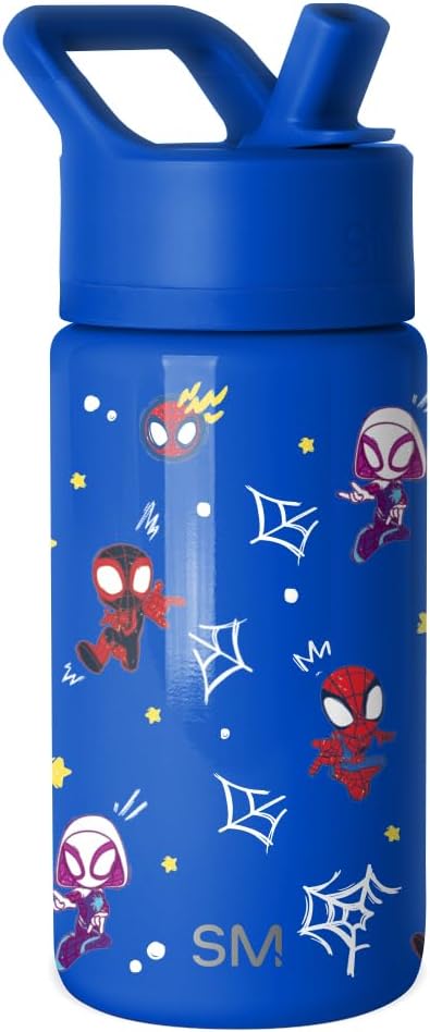Simple Modern Disney Minnie Mouse Kids Water Bottle with Straw Lid | 14oz Insulated Stainless Steel Kids Tumbler & Spill Proof Toddler Cup for School, Girls, Boys | Summit | Minnie Mouse Fun - Colors B