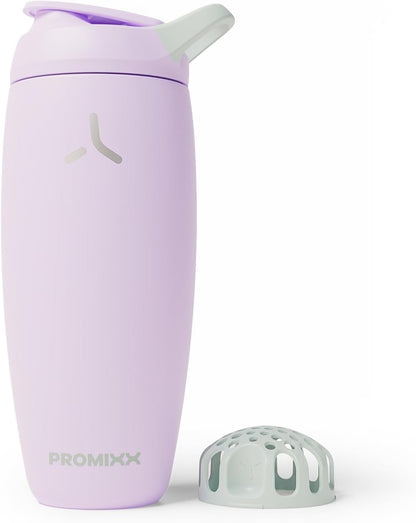Promixx Pursuit Insulated Shaker Bottle – 18oz Double-Wall Stainless Steel Protein Mixer with Snap-Fit Agitator for Smooth Ice-Cold Shakes – Leak-Proof Gym Shaker Cup for Fitness – Midnight Blue