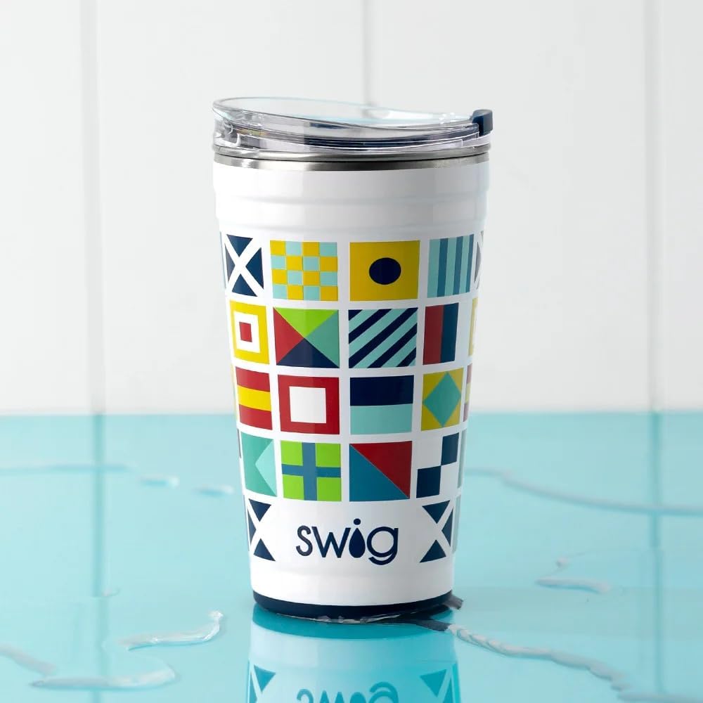 Swig Life 32oz Insulated Tumbler, Travel Coffee Tumbler with Lid, Cup Holder Friendly Travel Coffee Mug, Stainless Steel with Lid (Hayride)