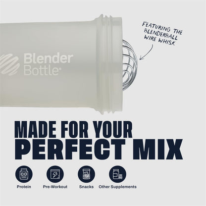 BlenderBottle Shaker Bottle with Pill Organizer and Storage for Protein Powder, Classic V2 ProStak System, 22-Ounce, Midnight Black