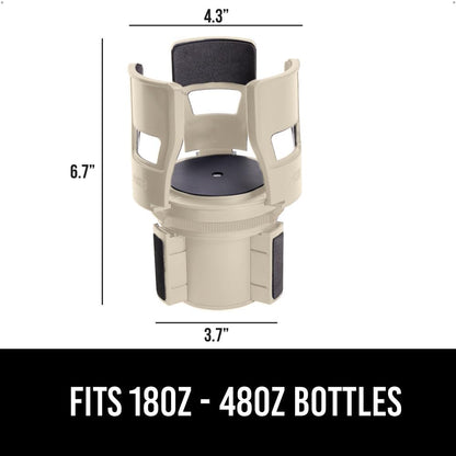 GORILLA GRIP Patent Pending Adjustable Car Cup Holder Expander, Keeps Water Bottle Secure, Expands to Fit 18 to 48 oz Large Bottles, Yeti, Owala, Stanley with Handle, Coffee Mug Insert for Cars, Black