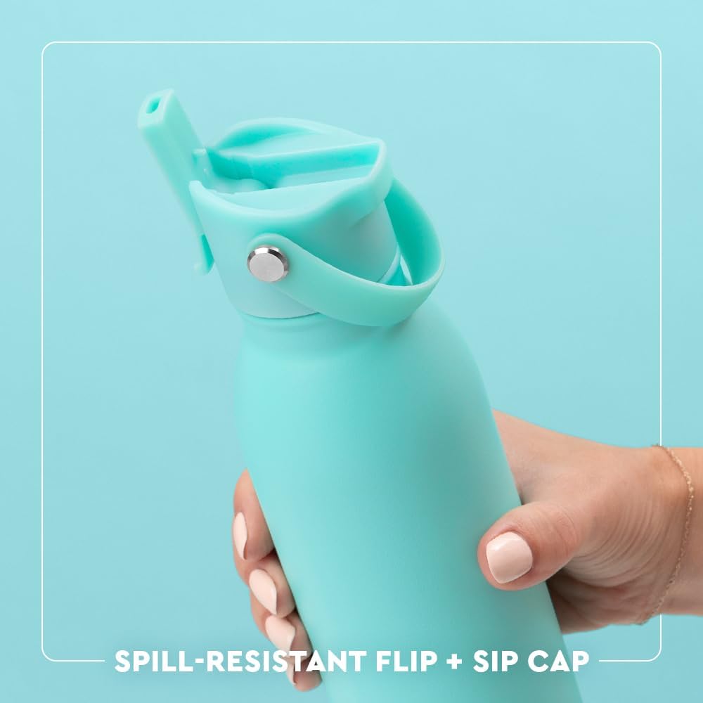 Swig Life 36oz Insulated Water Bottle, Travel Water Bottle with Straw and Lid, Cup Holder Friendly, Stainless Steel (Pickleball)