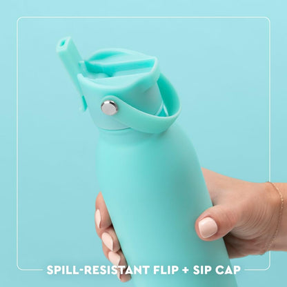 Swig Life 36oz Insulated Water Bottle, Travel Water Bottle with Straw and Lid, Cup Holder Friendly, Stainless Steel (Pickleball)