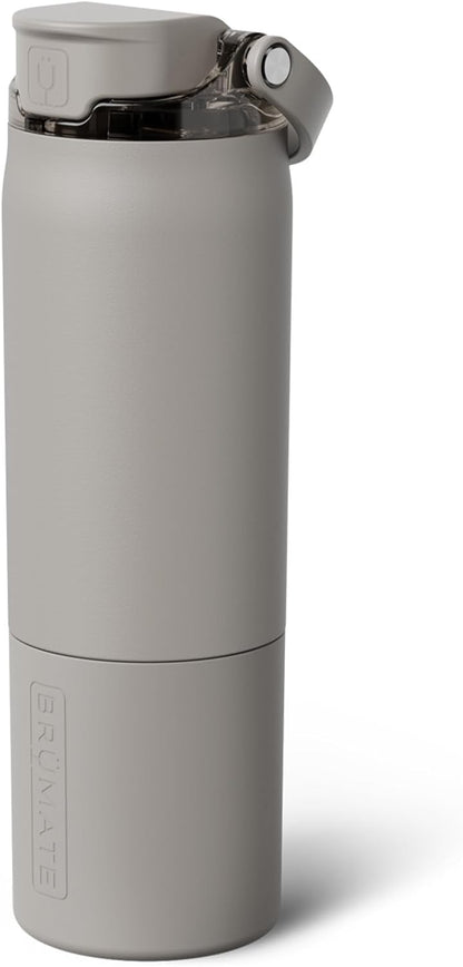 BrüMate Rise 25oz Water Bottle With 100% Leakproof Covered Silicone Straw | Insulated Stainless Steel Water Bottle | Cup-Holder Friendly | Fast Flow | Soft Sip Silicone Spout | BPA-Free (Rose Taupe)