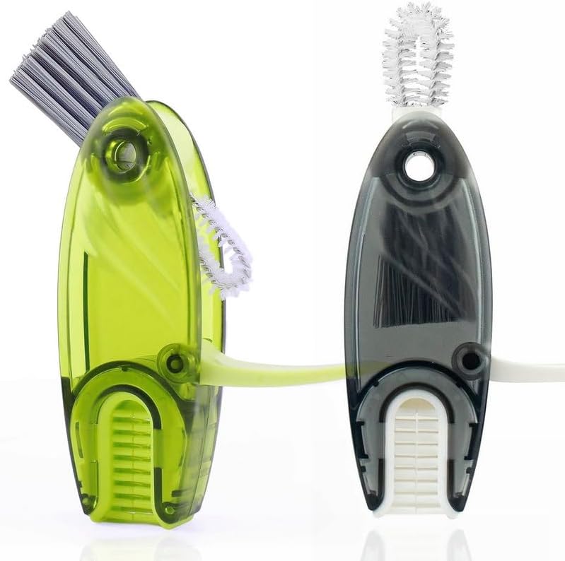 4 in 1 Multifunctional Cup Lid Cleaning Brush Set, 1pc Bright Blue, Plastic