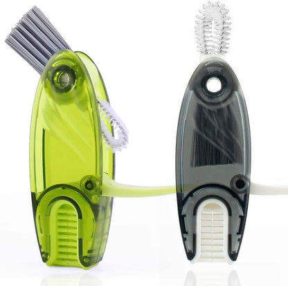 4 in 1 Multifunctional Cup Lid Cleaning Brush Set, 1pc Bright Blue, Plastic