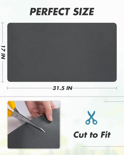 AMOAMI Dish Drying Mat for Kitchen Counter-Coffee Mat Bar Accessories, Hide Stain, Rubber Backed, Absorbent, Fit Under Coffee Maker, Espresso Machine, Pot, Dish Rack, 12"x19", Dark Grey