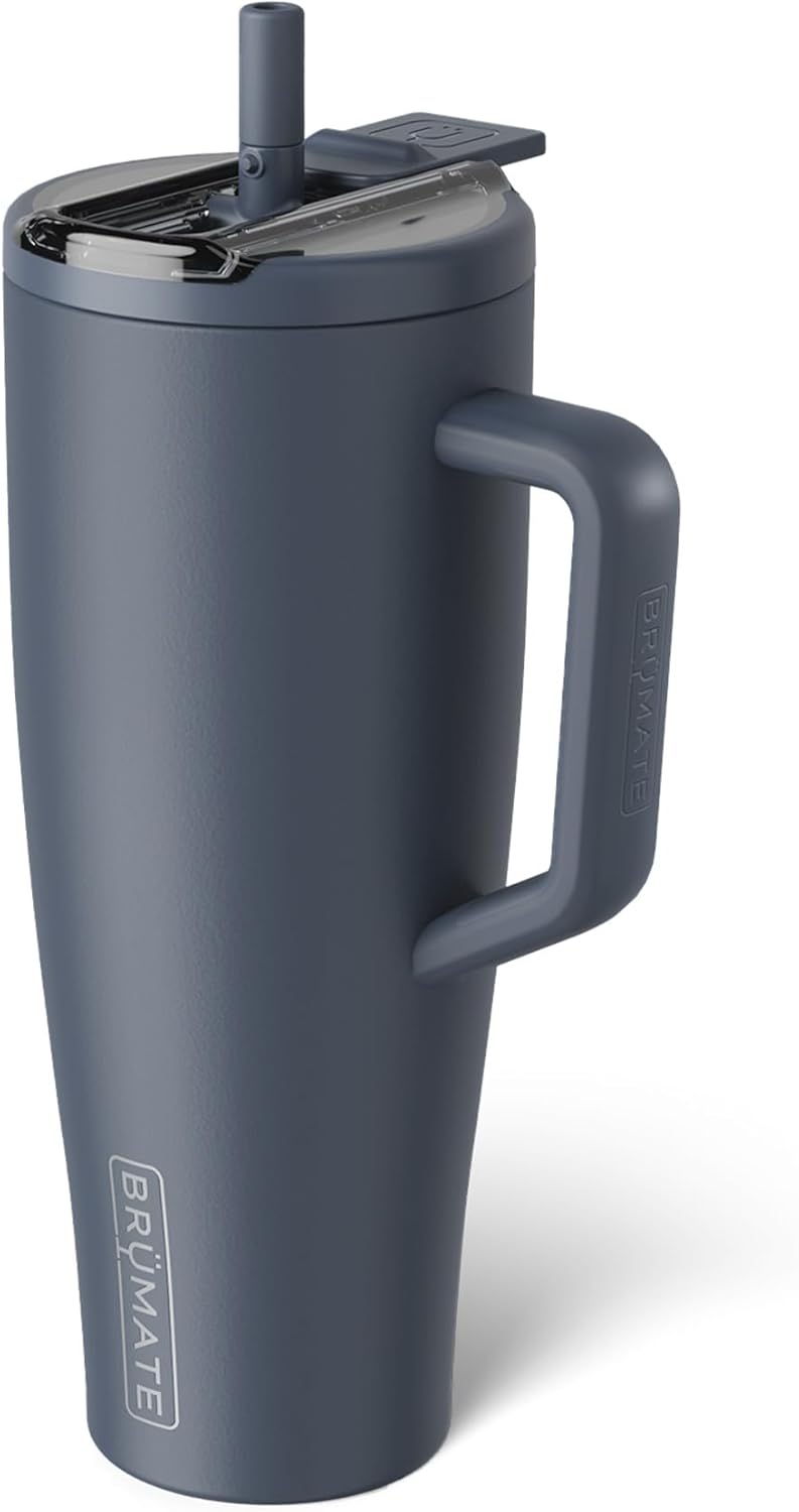 BrüMate Era Flip 30oz Tumbler with 100% Leakproof Covered Straw Lid | Hygienic Covered Straw | Insulated Stainless Steel Water Bottle with Handle | Cup Holder Friendly | BPA-Free (Sage)