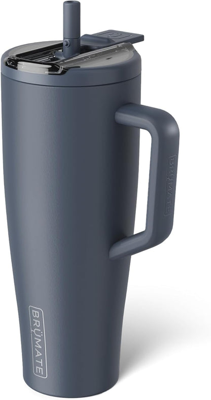 BrüMate Era Flip 30oz Tumbler with 100% Leakproof Covered Straw Lid | Hygienic Covered Straw | Insulated Stainless Steel Water Bottle with Handle | Cup Holder Friendly | BPA-Free (Sage)