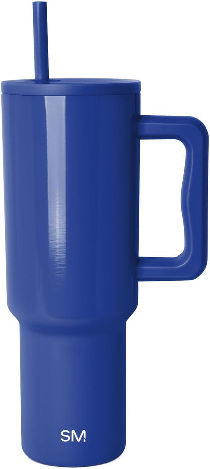 Simple Modern 40 oz Trek Tumbler with Handle and Straw Lid | Cup Holder Friendly Insulated Stainless Steel Travel Mug | Sea Glass Sage - Colors C
