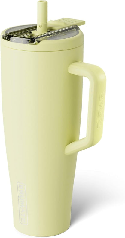 BrüMate Era Flip 30oz Tumbler with 100% Leakproof Covered Straw Lid | Hygienic Covered Straw | Insulated Stainless Steel Water Bottle with Handle | Cup Holder Friendly | BPA-Free (Sage)