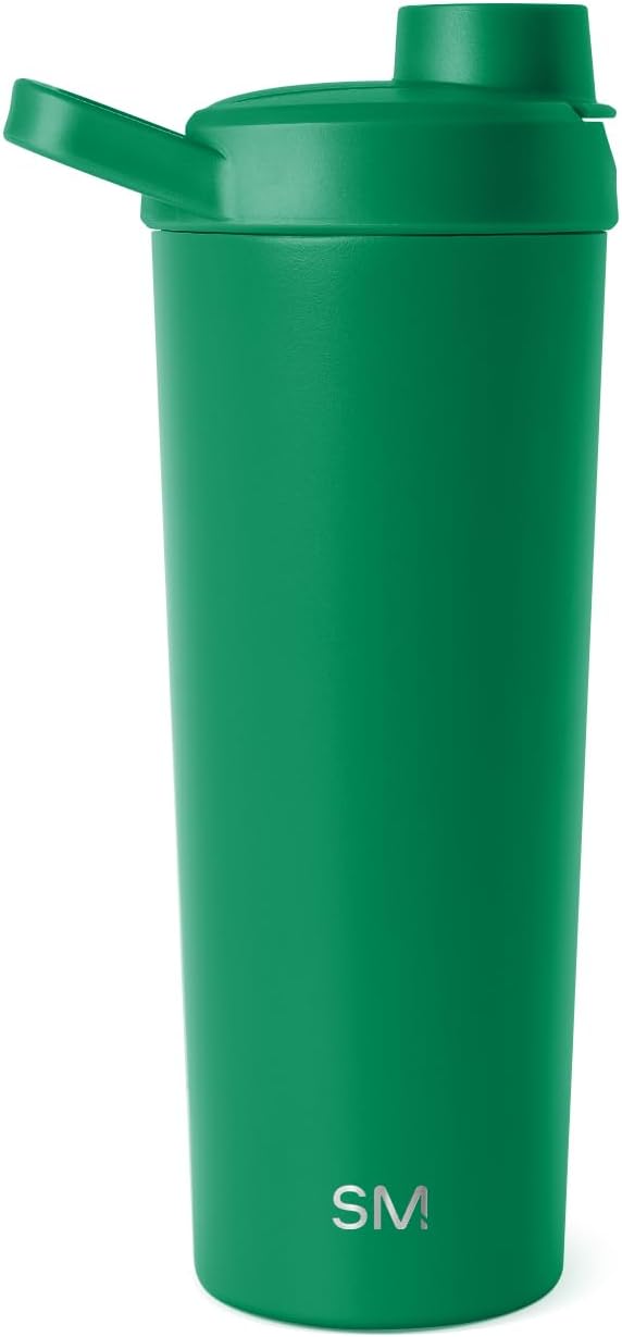 Simple Modern Stainless Steel Shaker Bottle with Ball 24oz | Metal Insulated Cup for Protein Mixes, Shakes and Pre Workout | Rally Collection | Almond Birch