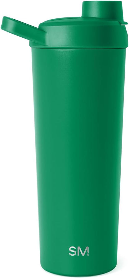 Simple Modern Stainless Steel Shaker Bottle with Ball 24oz | Metal Insulated Cup for Protein Mixes, Shakes and Pre Workout | Rally Collection | Almond Birch
