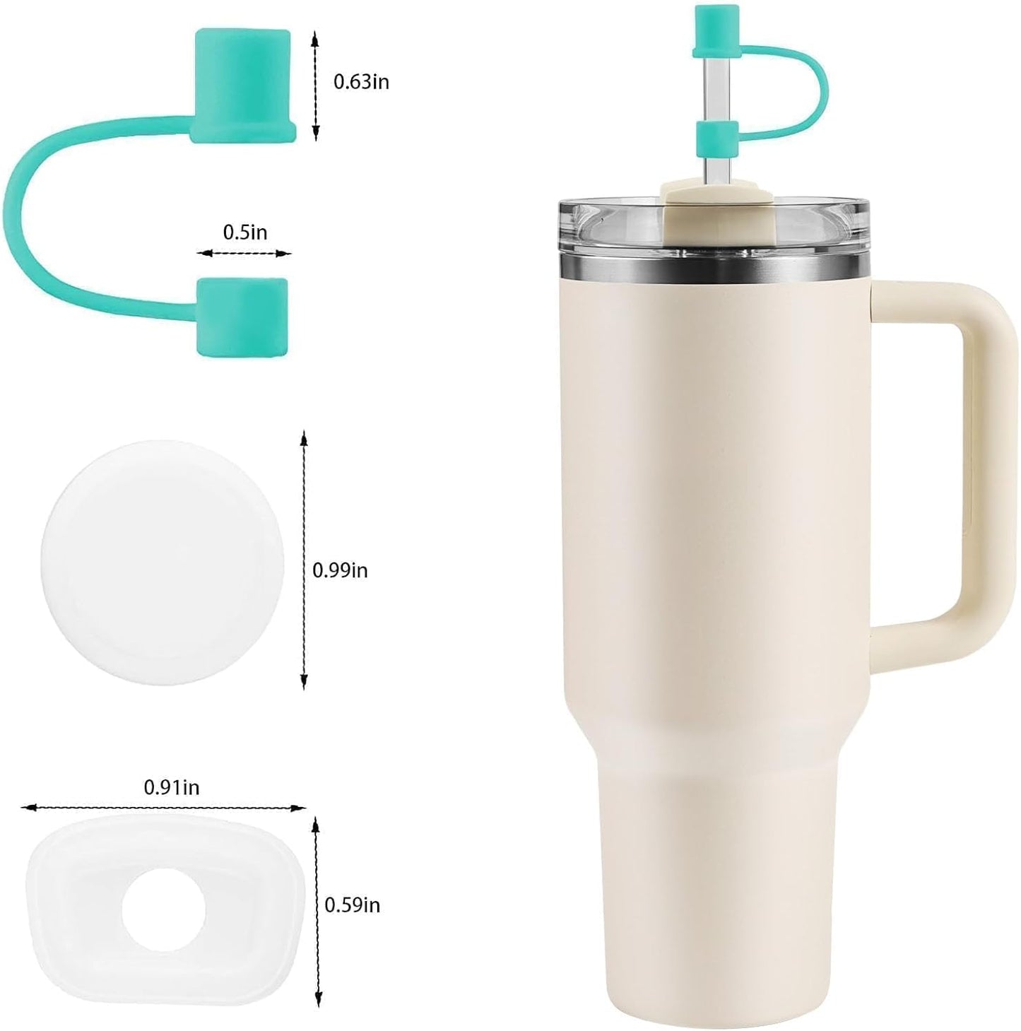 MOLOSLEEVE 21 Colors Straw Toppers Include A Set of Leak-proof Plugs, for Stanley Straw Covers Cap for Stanley Cup 2.0 30oz, 40oz, Silicone, Dust-Proof （Clear）