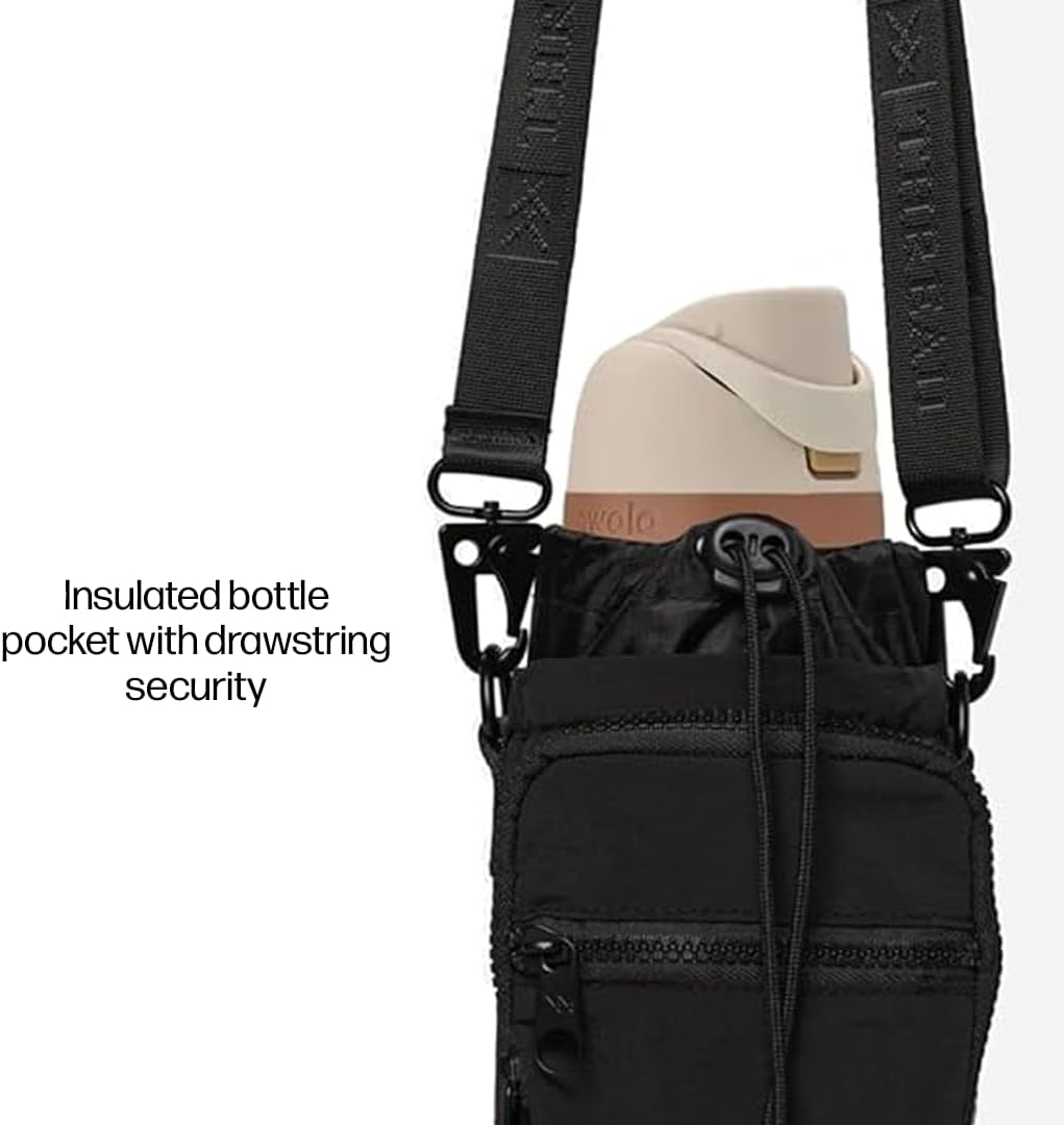 Thread Wallets Water Bottle Sling Crossbody Bag – Small Cross Body Sling with Pockets for Water Bottle, Cash, Phone & Keys