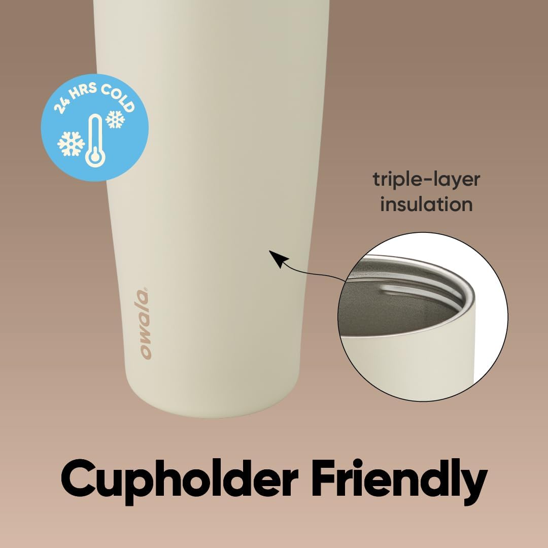 Owala FreeSip Sway Insulated Stainless Steel Water Bottle with Two-Way Spout, Built-In Straw and Bucket Handle, Made for Travel, School, and Sports, 30oz, BPA Free, Leak Proof, Daybreak