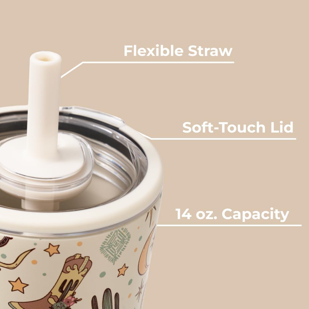 HydroJug Everyday Tumbler 20 oz – Ceramic-Lined Insulated Tumbler with Straw and Soft-Touch Lid, Cup Holder Friendly, Double-Wall Vacuum Insulation, Reusable Travel Cup – Rodeo