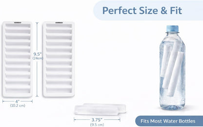 Set of 2 Ice Stick Trays – BPA-Free Plastic, Freezer-Safe, Long Ice Sticks for Water Bottles & Sports Bottles, Easy-Release Design