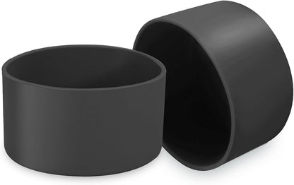 2 Pcs 3 Inch / 75mm Black Water Bottle Boot, Silicone Sleeve Water Bottle Bumper, Tumbler Accessories Bottle Bottom Protector for 20oz 30oz 40oz Water Bottle