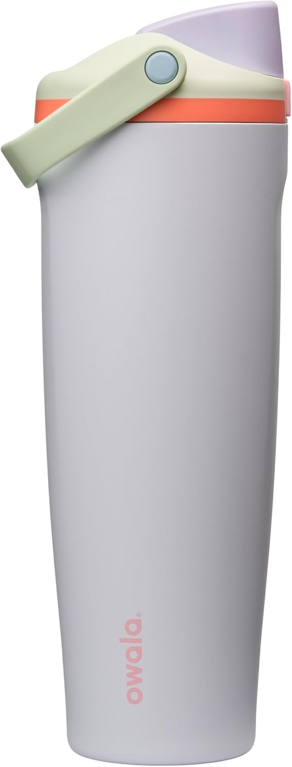 Owala FreeSip Sway Insulated Stainless Steel Water Bottle with Two-Way Spout, Built-In Straw and Bucket Handle, Made for Travel, School, and Sports, 30oz, BPA Free, Leak Proof, Daybreak