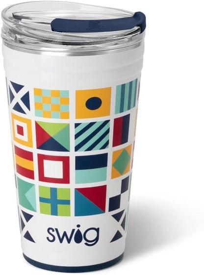 Swig Life 32oz Insulated Tumbler, Travel Coffee Tumbler with Lid, Cup Holder Friendly Travel Coffee Mug, Stainless Steel with Lid (Hayride)