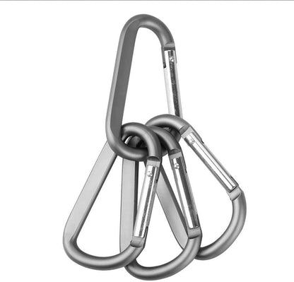 CampTek Carabiner Caribeaner Clip,3" Large Aluminum D Ring Shape Carabeaner with Keyring Keychain Hook