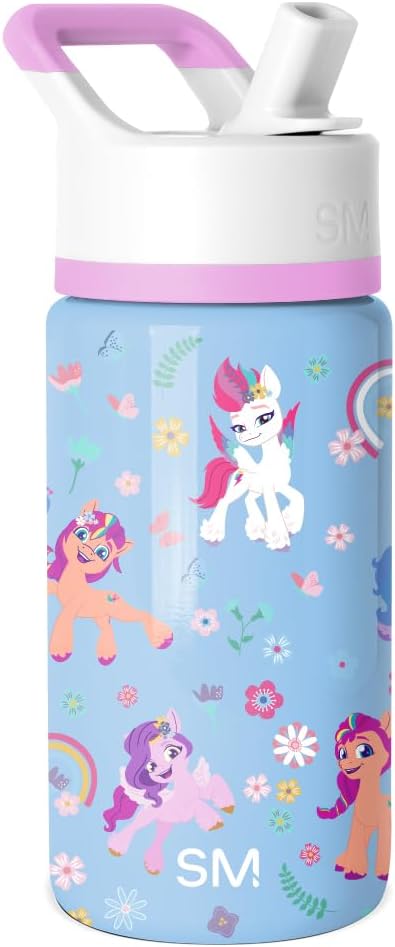 Simple Modern Disney Minnie Mouse Kids Water Bottle with Straw Lid | 14oz Insulated Stainless Steel Kids Tumbler & Spill Proof Toddler Cup for School, Girls, Boys | Summit | Minnie Mouse Fun - Colors A