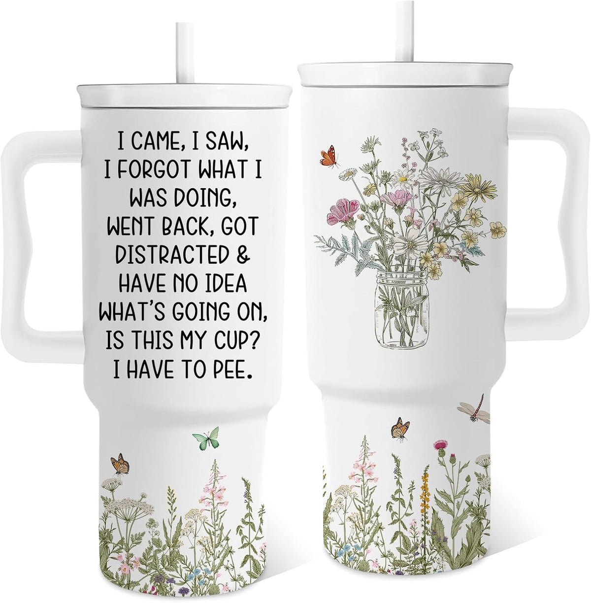 Funny Gifts for Senior Women, I Came I Saw I Forgot Tumbler 24 Oz, Funny Gag Sarcastic Gifts for Old People Elderly Citizen Grandma Mom Aunt On Birthday Retirement