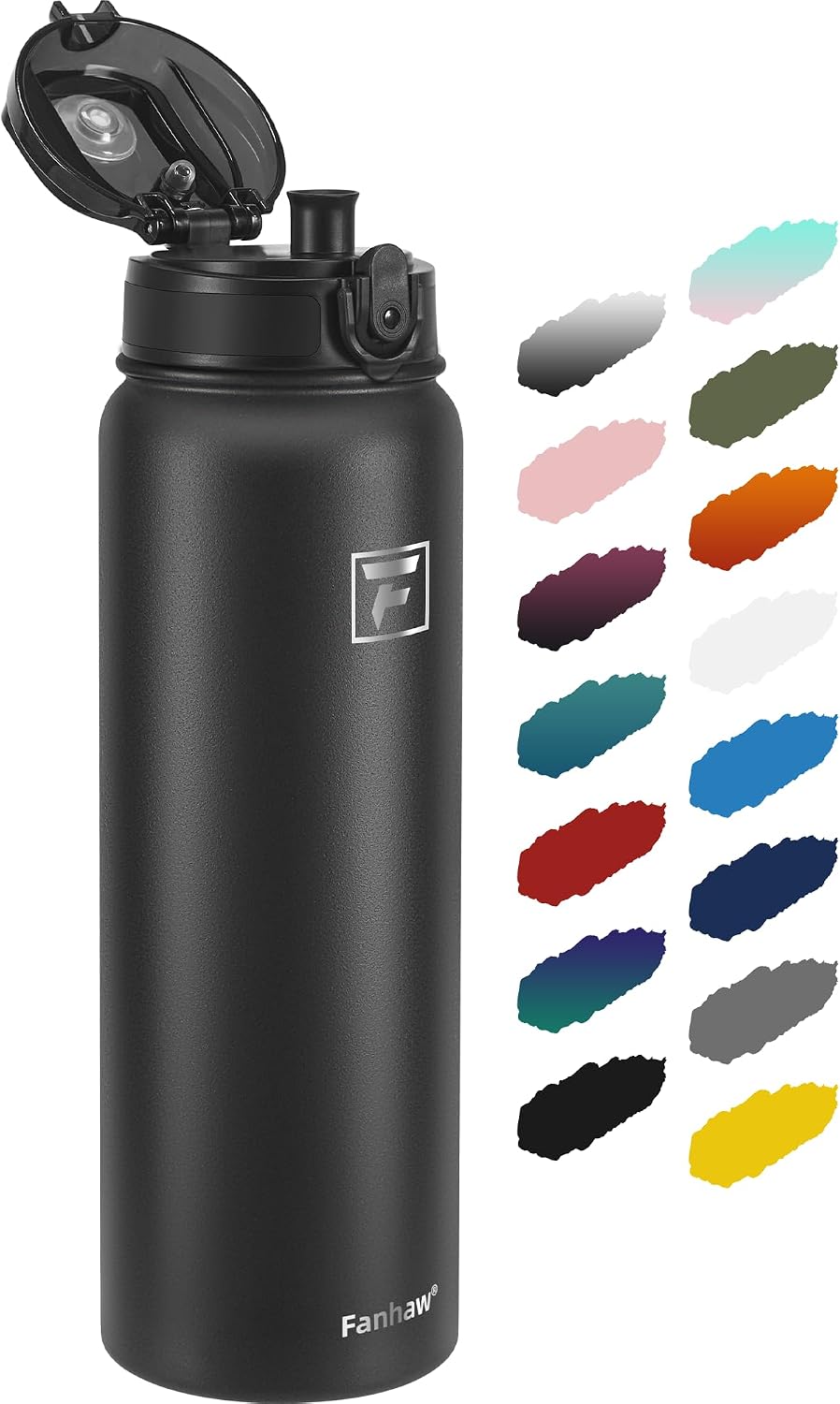 20oz Insulated Water Bottle with Anti-dust Chug Lid, Green Blue