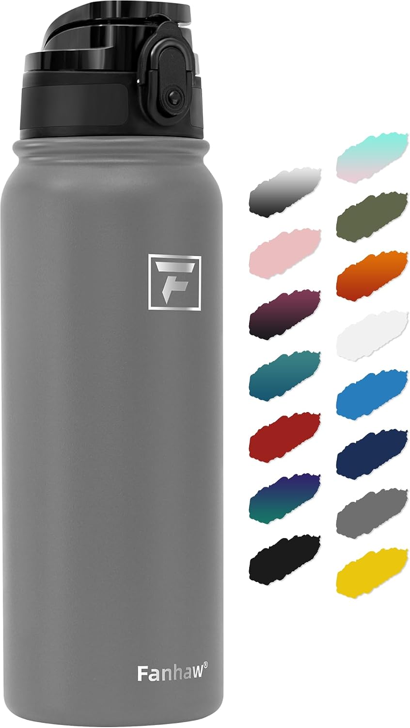 20oz Insulated Water Bottle with Anti-dust Chug Lid, Green Blue