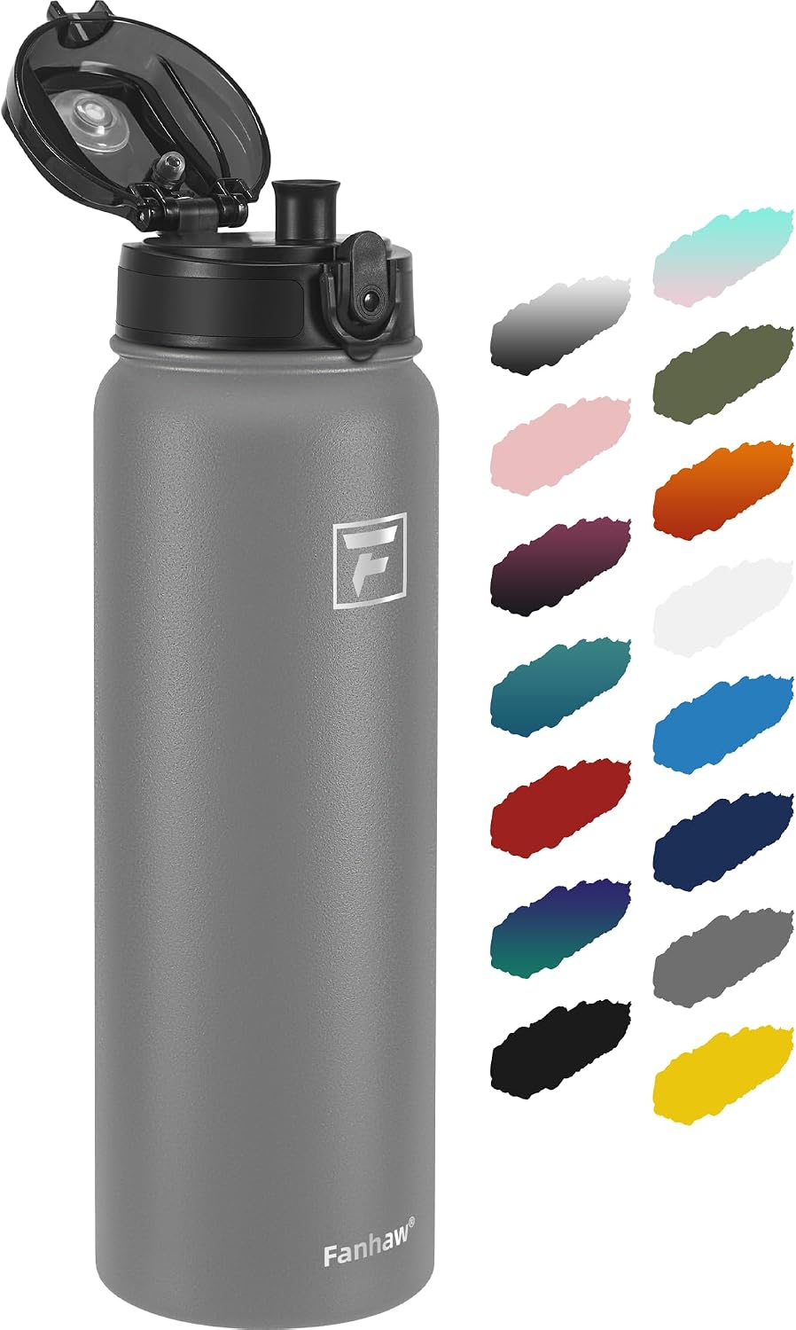 20oz Insulated Water Bottle with Anti-dust Chug Lid, Green Blue