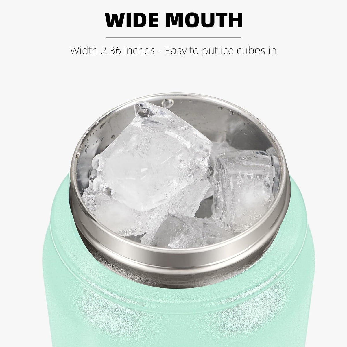 20oz Insulated Water Bottle with Anti-dust Chug Lid, Green Blue